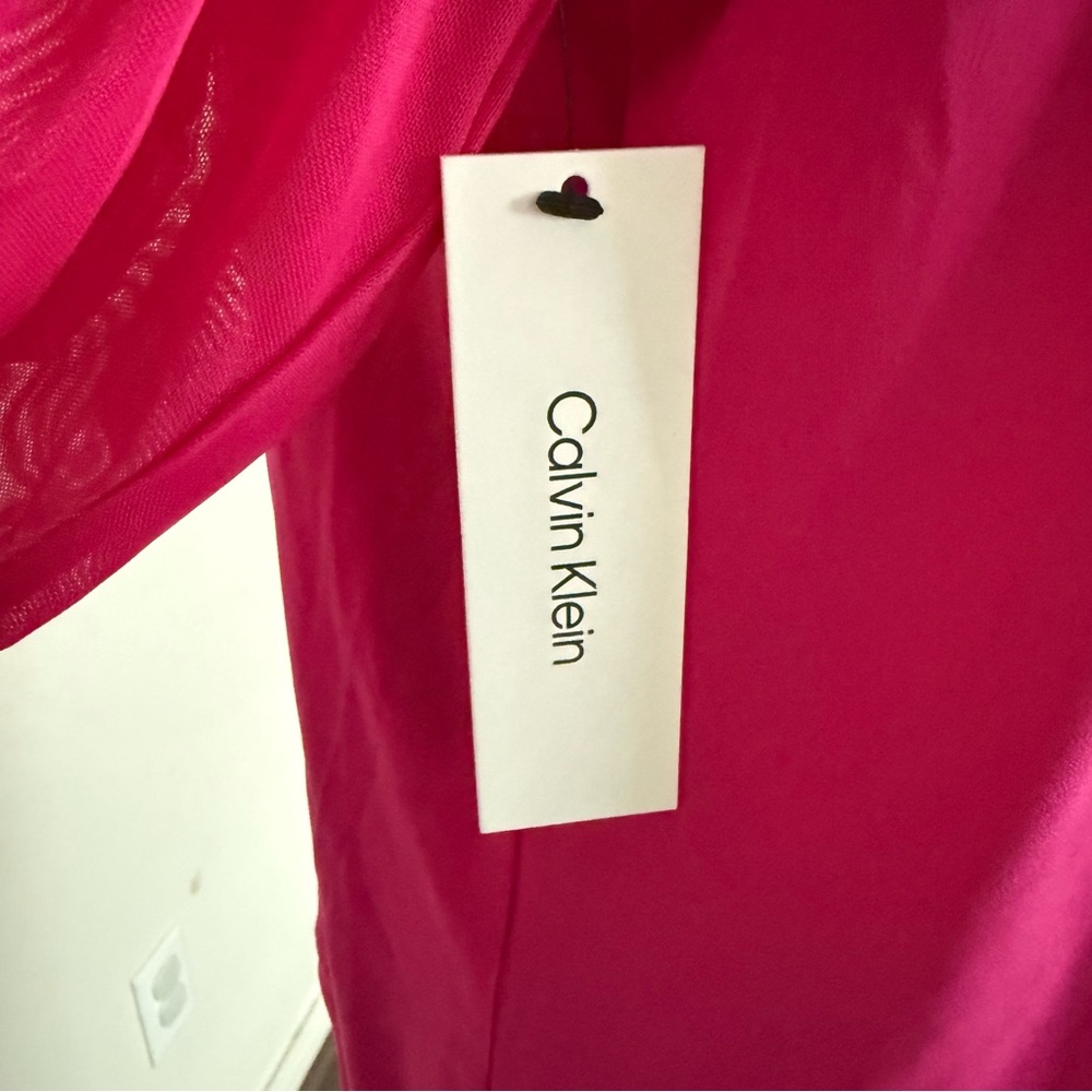 Calvin Klein Vibrant Pink Twist Blouse - Picture 7 of 12